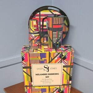 Sassy Jones Colorful Melamine Drinking Set